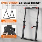 SERTT Foldable Power Tower Dip Station Pull Up Bar, Multifunction Home Gym Strength Training Equipment, Fitness Triangular Design Pullup Dip Station Rack, Support 440LBS