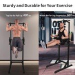 KARMAS PRODUCT Power Tower Adjustable Height Standing Pull Up Bar Dip Station for Home Gym Heavy Duty with Jump Rope Holds Up to 660LBS