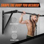 Yes4All Heavy Duty Wall Mounted Pull Up Bar – Multi-Grip Pull Ups / Pull Up Bar Ceiling Mount / Joist Mount for Home Gym