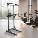 KARMAS PRODUCT Power Tower Adjustable Height Standing Pull Up Bar Dip Station for Home Gym Heavy Duty with Jump Rope Holds Up to 660LBS