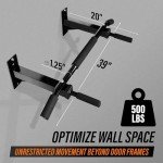 Yes4All Multifunctional Pull Up Bar Wall Mounted Capacity 300 Pounds - Black