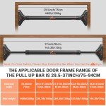 Sportneer Pull Up Bar Doorway Chin Up Bar No Screws Door Frame Chin Up Push Up Sit Up Bar Adjustable 75-94cm (29.5''-37'') Up to 200kg Capacity Workout Bar