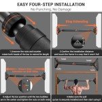 Sportneer Pull Up Bar Doorway Chin Up Bar No Screws Door Frame Chin Up Push Up Sit Up Bar Adjustable 75-94cm (29.5''-37'') Up to 200kg Capacity Workout Bar