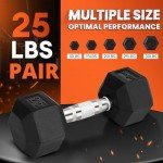 25 lb Cast Iron Hex Dumbbell Pair
