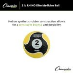 Champion Sports Rhino Elite Medicine Ball (2 pounds), Yellow