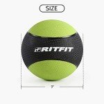 RitFit Weighted Medicine Ball Set - 6LB / 8LB / 10LB / 12LB, Non-Slip Rubber Shell & Dual Texture Grip - Workout Exercise Ball for Core Strength, Balance Training, Coordination Fitness