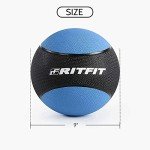 RitFit Weighted Medicine Ball Set - 6LB / 8LB / 10LB / 12LB, Non-Slip Rubber Shell & Dual Texture Grip - Workout Exercise Ball for Core Strength, Balance Training, Coordination Fitness