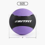 RitFit Weighted Medicine Ball Set - 6LB / 8LB / 10LB / 12LB, Non-Slip Rubber Shell & Dual Texture Grip - Workout Exercise Ball for Core Strength, Balance Training, Coordination Fitness