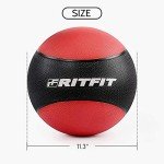 RitFit Weighted Medicine Ball Set - 6LB / 8LB / 10LB / 12LB, Non-Slip Rubber Shell & Dual Texture Grip - Workout Exercise Ball for Core Strength, Balance Training, Coordination Fitness