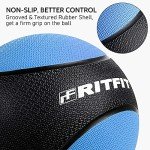 RitFit Weighted Medicine Ball Set - 6LB / 8LB / 10LB / 12LB, Non-Slip Rubber Shell & Dual Texture Grip - Workout Exercise Ball for Core Strength, Balance Training, Coordination Fitness