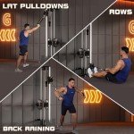 GarveeLife Wall Mount Cable Machine, LAT Pulldown With 19 Positions Dual Pulley System, Cable Crossover With Adjustable Footplate, Weight Workout Equipment Home Gym Station