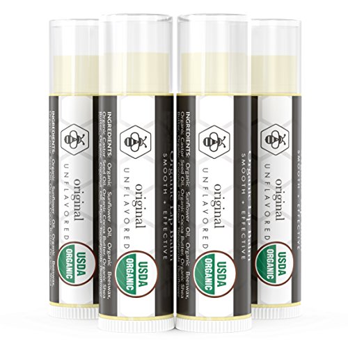 Beauty By Earth Organic Lip Balm | Unflavored 4-Pack