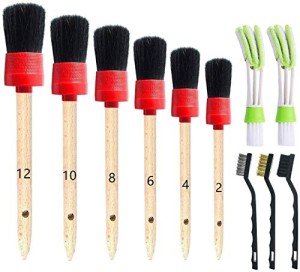 11-Piece Organic Makeup Brush Set with Wooden Handles