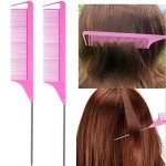 8-Piece Pink Hair Brush Set with Styling Tools