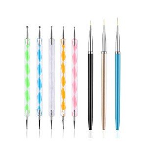 5PCS Dotting Pens & 3PCS Nail Art Brushes