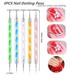 5PCS Dotting Pens & 3PCS Nail Art Brushes