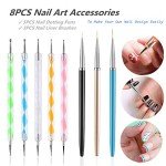 5PCS Dotting Pens & 3PCS Nail Art Brushes