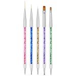 AIBEE 5-Piece Double-Ended Nail Art Brush Set