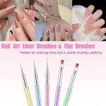 AIBEE 5-Piece Double-Ended Nail Art Brush Set