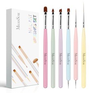 6-Piece Nail Art Brush Set for DIY Designs