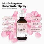 Organic Rose Water Spray for Face and Hair