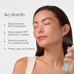 COOLA Organic Makeup Setting Spray with SPF 30, Hydrating Makeup Protection & Sunscreen made with Cucumber & Aloe Vera, Dermatologist Tested, Alcohol Free, 1.5 Fl Oz