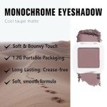 evpct Taupe Matte Single Mini Pressed Eyeshadow Makeup Palette, Brown Mauve Purple Monochrome Cream Eye shadows Palette Brightener Makeup for Older Women, Natural Pigmented Waterproof Sombra Para Ojos
