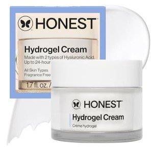 Honest Beauty Hydrogel Cream with Hyaluronic Acid, Jojoba, + Squalane | Oil Free, Lightweight, Moisturizing | EWG Verified, Vegan + Cruelty Free | 1.7 fl oz