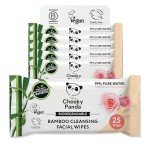 The Cheeky Panda Bamboo Face Cleanser Makeup Remover Wipes Rose Scented | 6 Packs of 25 Face Wipes | 99% Purified Water Wipes | Plant Based & Vegan Wet Wipes | Sustainable Alternative