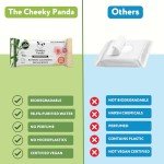 The Cheeky Panda Bamboo Face Cleanser Makeup Remover Wipes Rose Scented | 6 Packs of 25 Face Wipes | 99% Purified Water Wipes | Plant Based & Vegan Wet Wipes | Sustainable Alternative