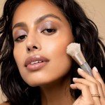 EcoTools Sea Gems Face Makeup Brush & Sponge 4 Piece Set, Eco-Friendly Makeup Brushes & Makeup Sponge, For Foundation, Blush, Contour, & Setting Powder, Recycled Plastic, Cruelty-Free Tools