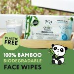 The Cheeky Panda Bamboo Face Cleanser Makeup Remover Wipes Rose Scented | 6 Packs of 25 Face Wipes | 99% Purified Water Wipes | Plant Based & Vegan Wet Wipes | Sustainable Alternative