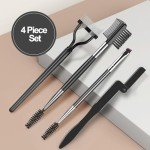 SWEET VIEW Eyelash Comb Lash Separator Tool Brow Brush & Lash Spoolie Professional Eye Makeup Tools (4 Pieces Set)