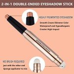 LGSZGDCN Nude Eyeshadow Stick Makeup pen, Cream Shimmer Smooth Eyes hadow Pencil Palette, Hypoallergenic Waterproof Long Lasting Highlighter, Eye Liner Pen, Multi-Dimensional Eyes Look