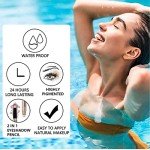 LGSZGDCN Nude Eyeshadow Stick Makeup pen, Cream Shimmer Smooth Eyes hadow Pencil Palette, Hypoallergenic Waterproof Long Lasting Highlighter, Eye Liner Pen, Multi-Dimensional Eyes Look