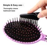 Yaomiao Hair Brush Cleaner Tool 2-in-1, Hair Brush Remover Rake for Removing Hair Dust, Mini Wet Hair Comb for Removing Dirt, Home Salon Use, Black, 2 Pieces