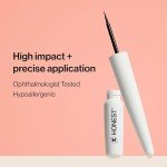 Honest Beauty Longlasting Vegan Liquid Eyeliner | Smudge + Flake Proof, Precise Application | Hypoallergenic, Plant-Derived, EWG Verified + Cruelty Free | Black, 0.58 fl oz