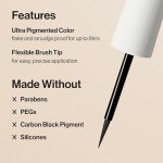 Honest Beauty Longlasting Vegan Liquid Eyeliner | Smudge + Flake Proof, Precise Application | Hypoallergenic, Plant-Derived, EWG Verified + Cruelty Free | Black, 0.58 fl oz