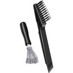 Boao 2 Pieces Hair Brush Cleaning Tool Comb Cleaner Brush Mini Comb Cleaning Hair Remover Tool for Removing Dust Home and Salon Use(Black Color)