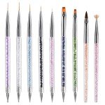 Nail Art Brushes 9PCS Nail Brush Set with Liner Brush and Dotting Pens for Home and Professional Salon Use