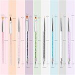 Nail Art Brushes 9PCS Nail Brush Set with Liner Brush and Dotting Pens for Home and Professional Salon Use