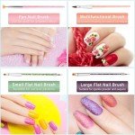 Nail Art Brushes 9PCS Nail Brush Set with Liner Brush and Dotting Pens for Home and Professional Salon Use