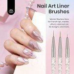 Beetles 31pcs Nail Art Brushes, Nail Dotting Tools, Nail Drawing Pens, Nail Dust Brush, Striping Nail Art Liner Brushes, Nail Art Pens with Nail Brush Holder All in One for Starter Nail Art Design