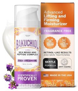 LilyAna Naturals Bakuchiol Face Lift Cream with Sea Moss and Peptide Complex - Face Cream for Women - Moisturizing and Lifting Facial Cream - Anti-Aging Overnight Moisturizer - Made in the USA - 1 oz