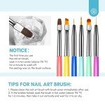 SAVILAND 6PCS Nail Art Brushes Set – Multifunctional Nail Brushes for Nail Art Nail Design Brush Gel Nail Brush for Nail Extension Nail Art Liner Brush 3 Sizes Dotting Tools for DIY