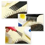 Boao 2 Pieces Hair Brush Cleaning Tool Comb Set Mini Hair Brush Dirt Remover with Metal Wire Rake for Removing Hair Dust Home and Salon Use(Pink and Black)