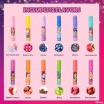 Disney Princess 12 Piece Plant Based Lip Gloss, Girls Party Favors, First Makeup Set for Girl, Perfect for Parties, Sleepovers, and Birthday Gifts, Ages 3+, by Townley Girl