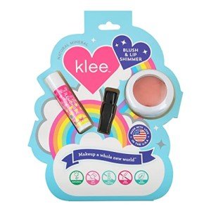 Luna Star Klee Blush and Lip Shimmer Makeup Kit. Gentle and Non-Toxic. Kid-Friendly. Made in USA. (Honey Pink Buzz)