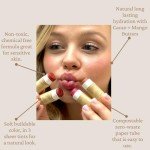 River Organics Tinted Lip Balm | Vegan, Cruelty-Free, Hydrating Lip Care in Compostable Cardboard Tube (Rose Gold) 0.28 oz.