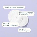 Cliganic Premium Cotton Rounds for Face (300 Count) - Makeup Remover Pads, Hypoallergenic, Lint-Free | 100% Pure Cotton (Packaging May Vary)